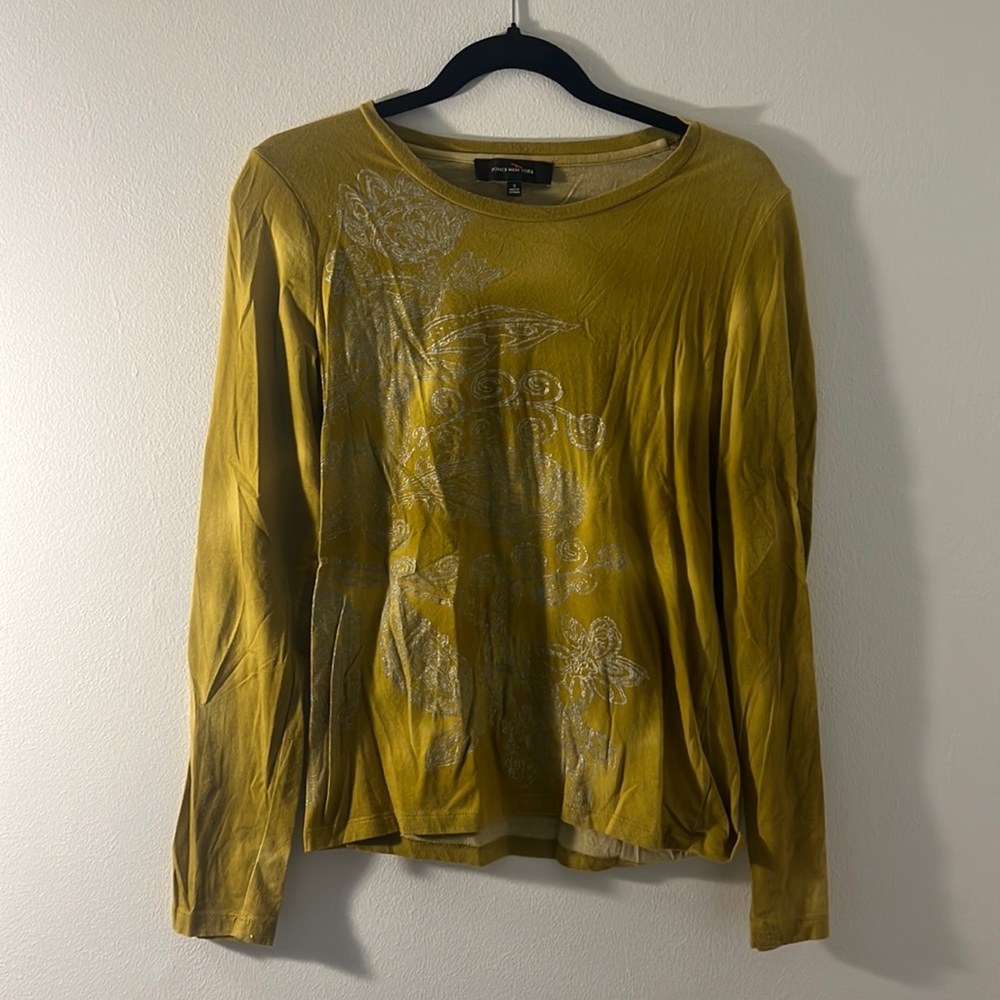 90s Yellow Tie Dye Long Sleeve